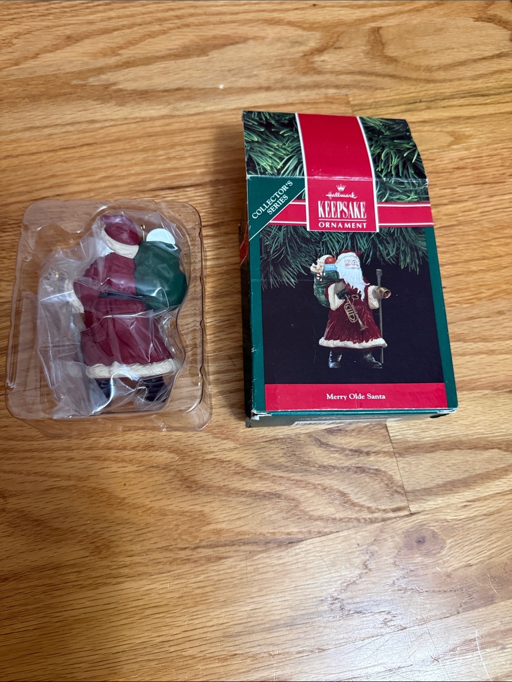 Hallmark Santa Ornament - Red, Green, White